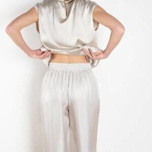 NEW LISA YANG wide leg trousers in champagne